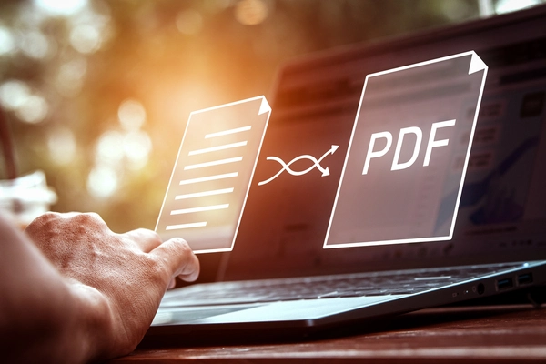 ein Dokument wird in ein PDF umgewandelt
